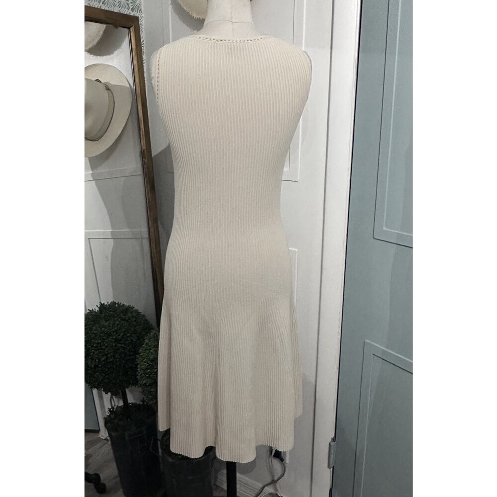 GUCCI A Line Ribbed Sweater Set Sleeveless Dress Size XS Beige - Picture 13 of 13